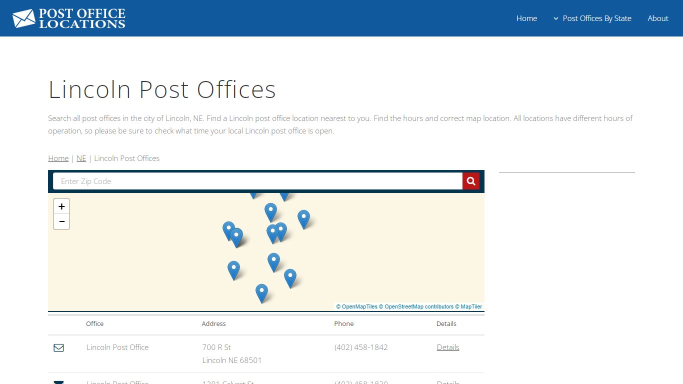 Lincoln Post Office | Post Offices in Lincoln NE - Post Office Locations