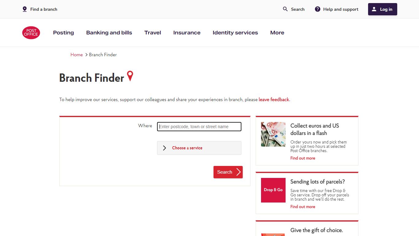 Branch Finder | Post Office